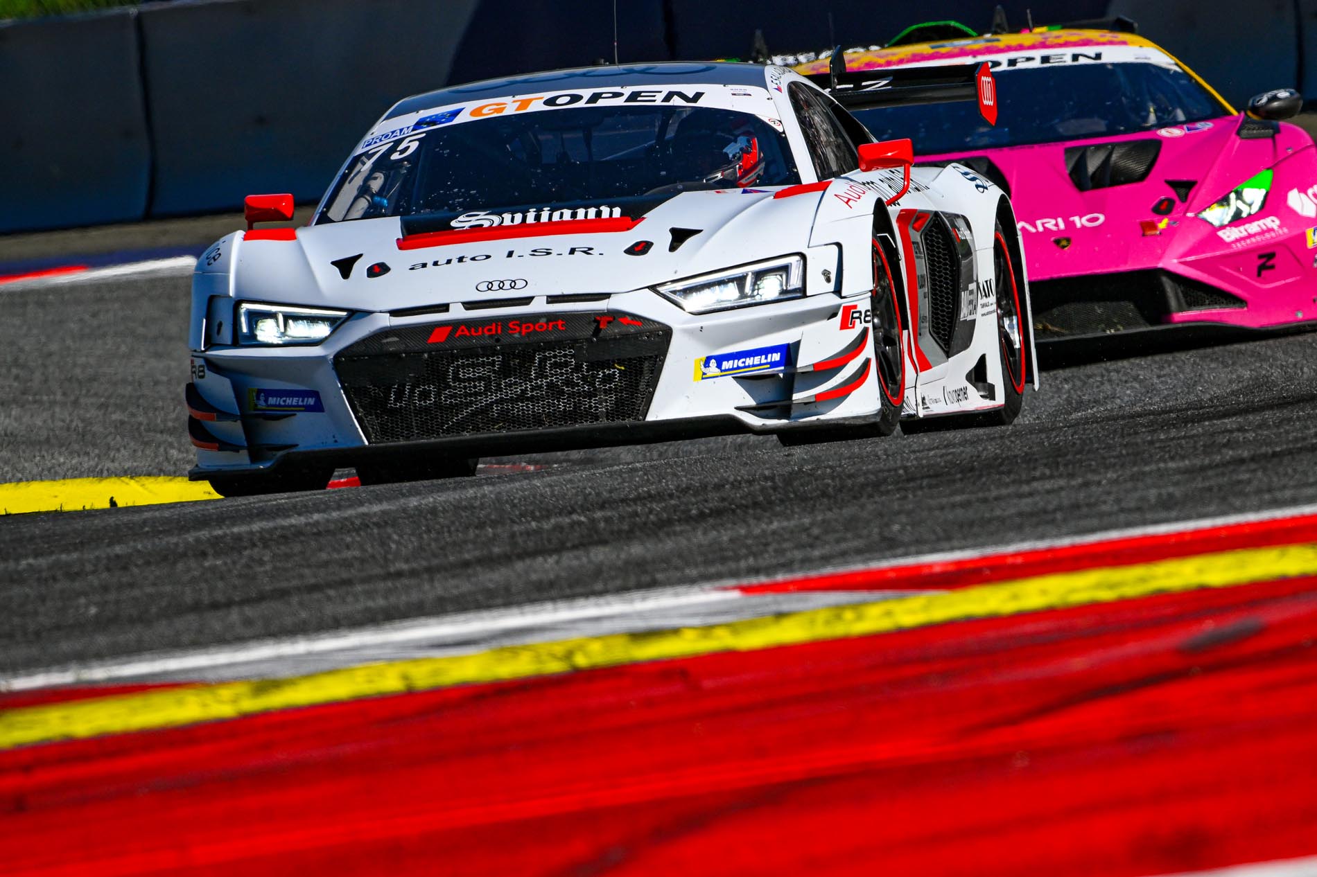 ISR Racing Audi R8 on track at Red Bull Ring.